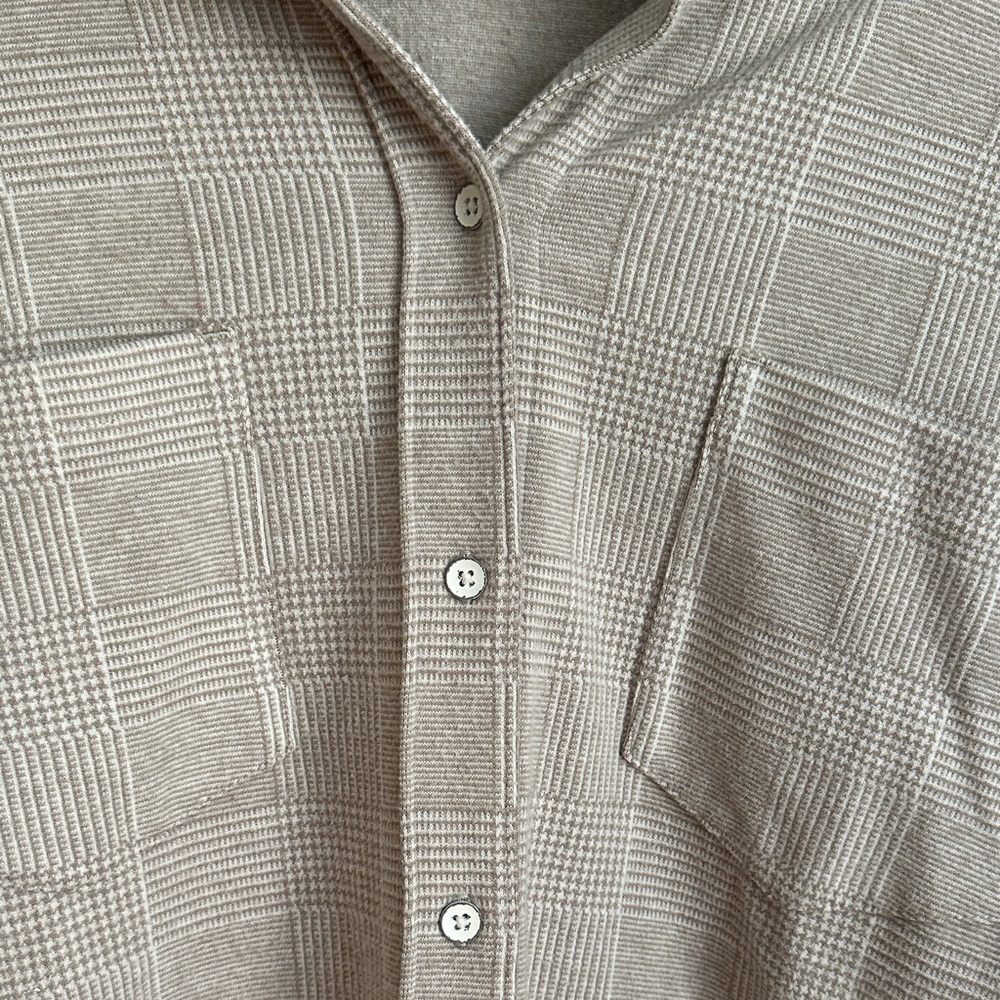Alpine Men's Casual Beige and Cream Checkered Shirt - Picture 4 of 9